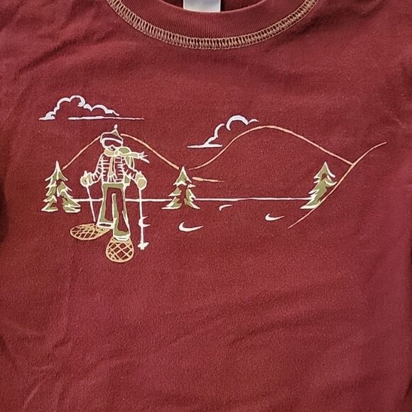 Janie AND JACK MAROON WINTER SNOWSHOE LONG-SLEEVE T-SHIRT, SIZE 12-18 MONTHS - Picture 1 of 6